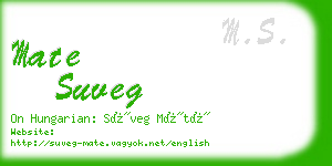 mate suveg business card